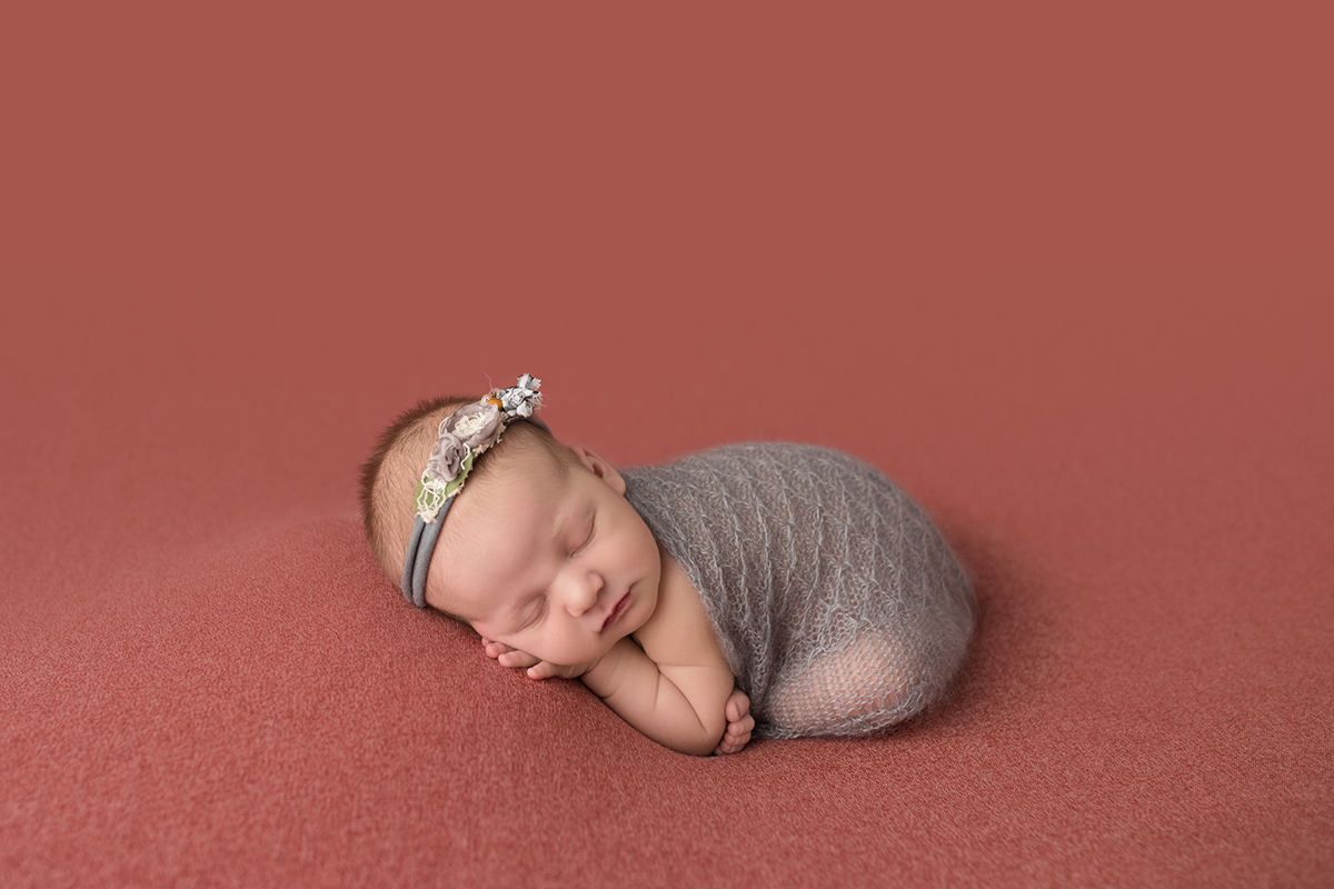 newborn sleeping during posed newborn photo session