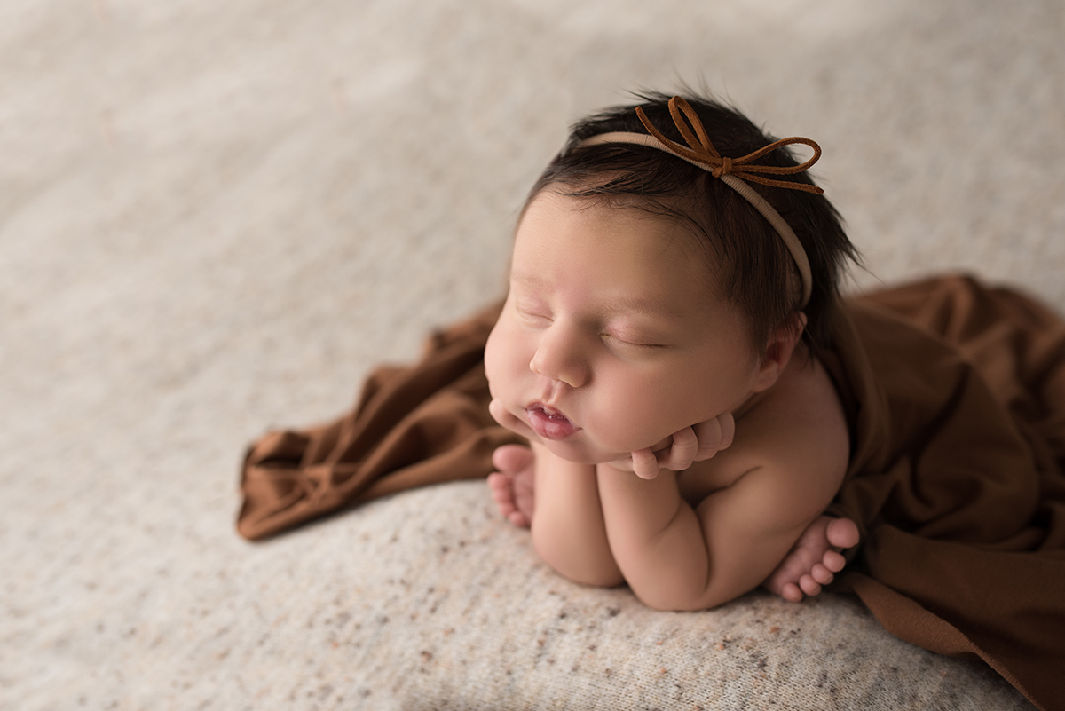 sleeping newborn during newborn photo session in Pittsburgh