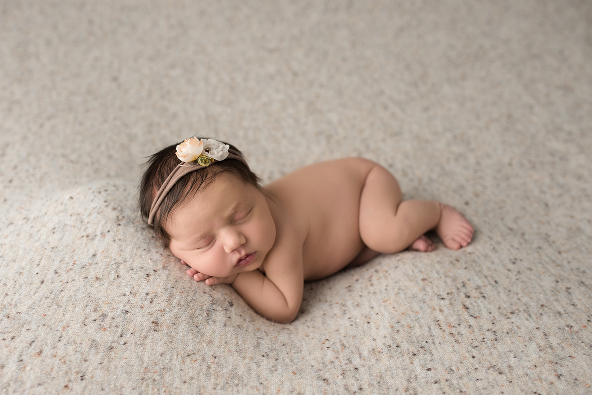 sleeping newborn during newborn photo session in Pittsburgh