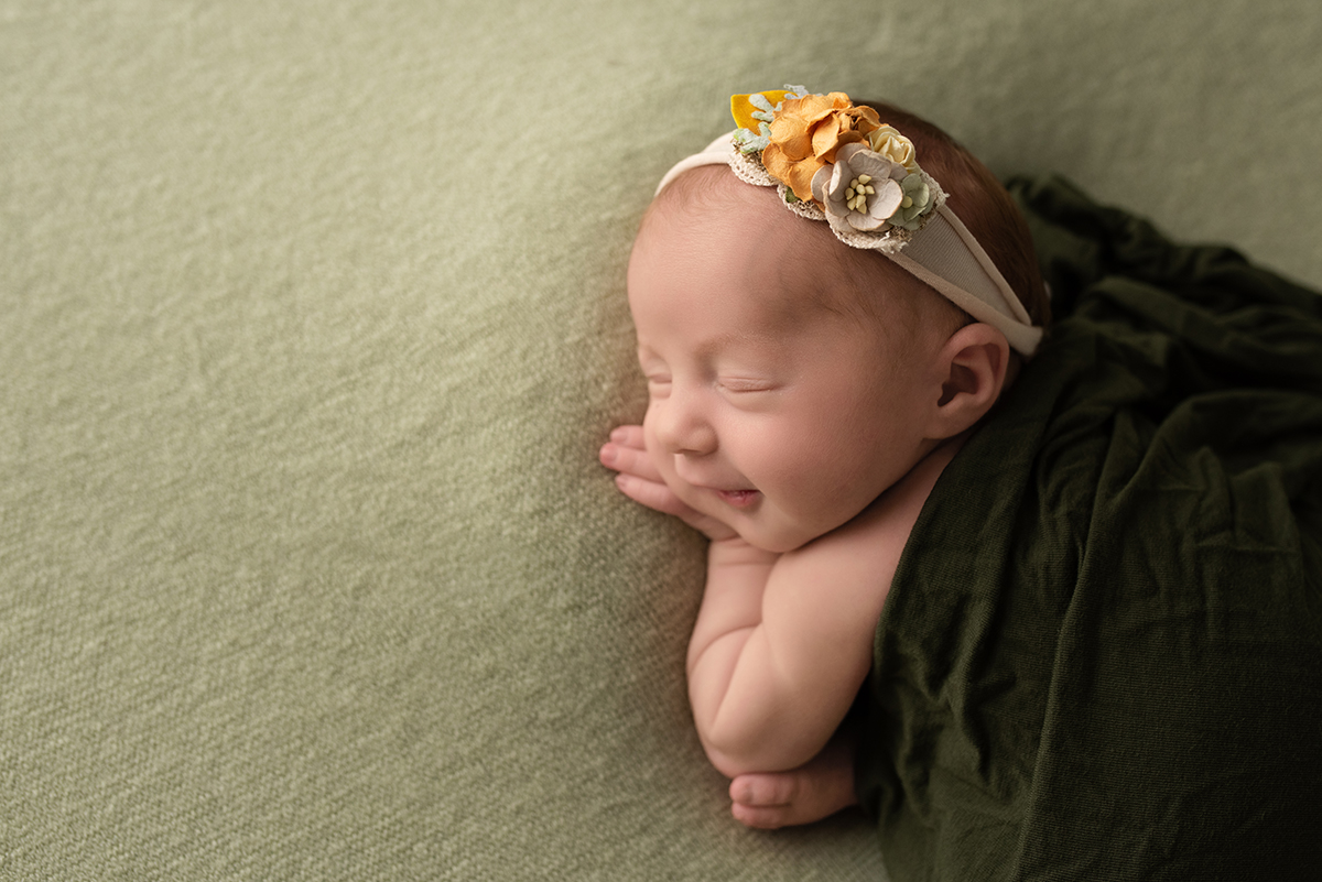 smiling newborn