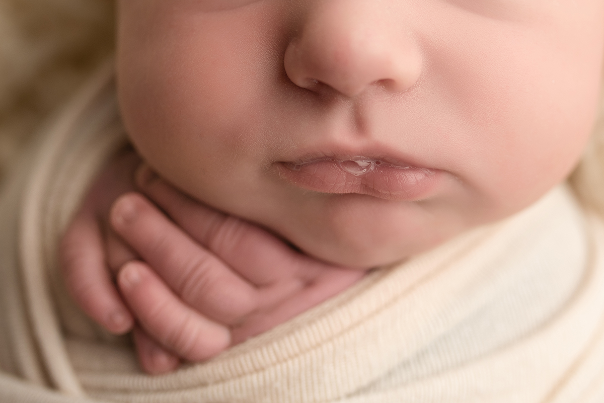 macro image of newborn lips